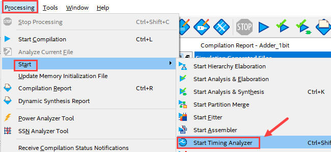 Timing analyser