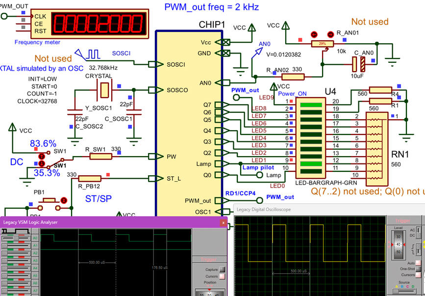 Phase #1, step 2, running in Proteus