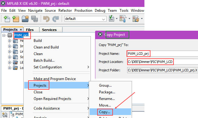 Copy the initial project