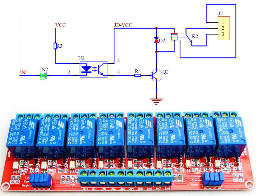 8-channel relay board