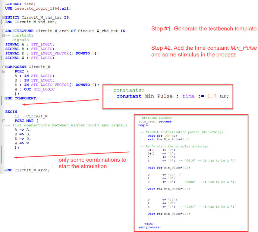 Editing the testbench schematic