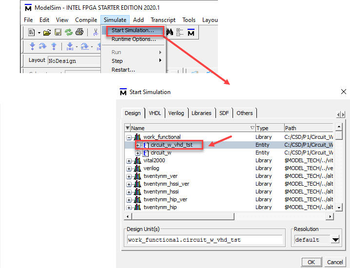 Start simulations