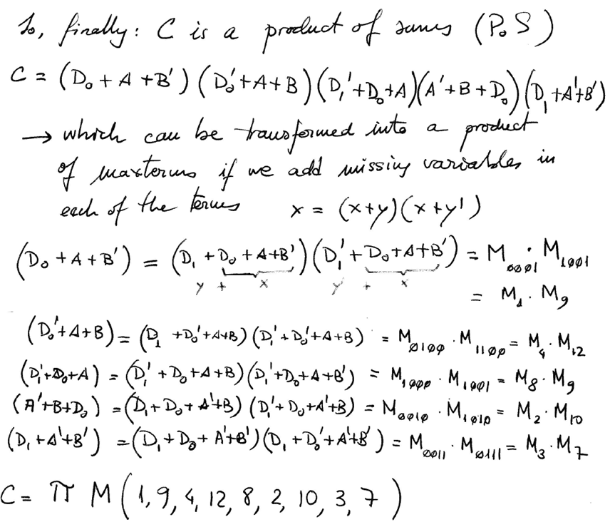 equation product of maxterms