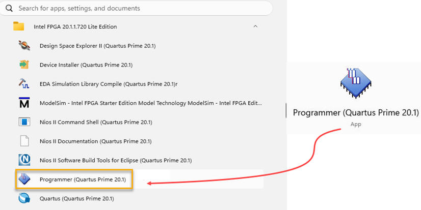 Quartus Prime programmer
