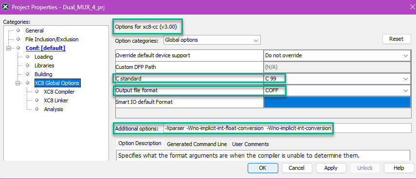 Compiler options