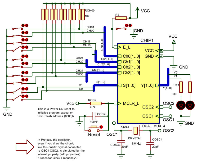 Hardware circuit captured in Proteus