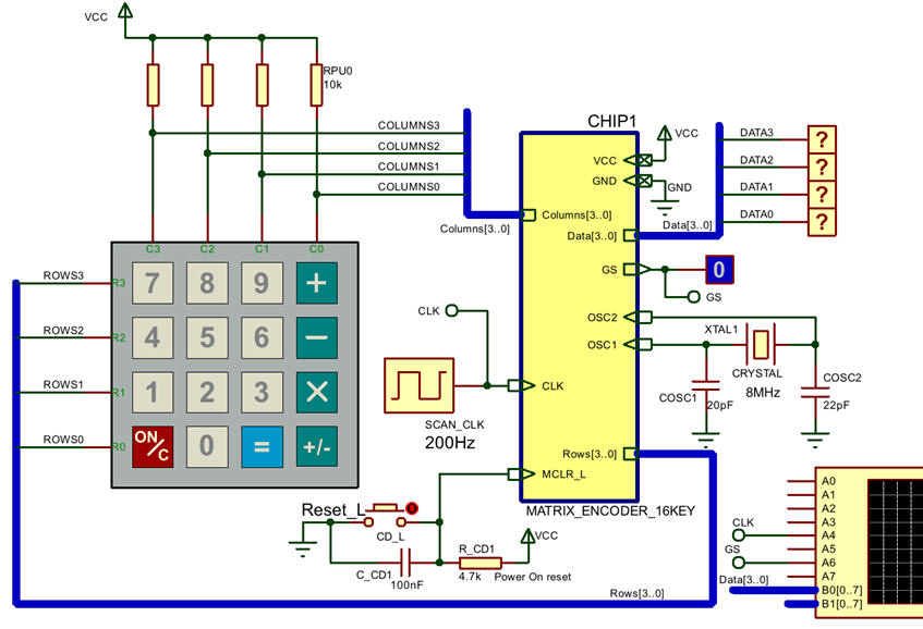 Schematic modelled in Proteus