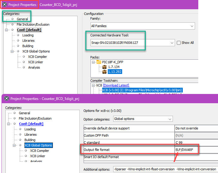 Options to genetate the executable files