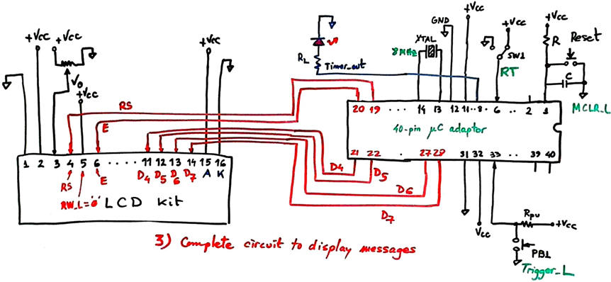 LCD interface with long flexible wires