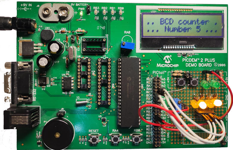 Prototype using PICDEM2+ board