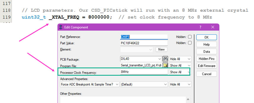 Asjusting the OSC frequency