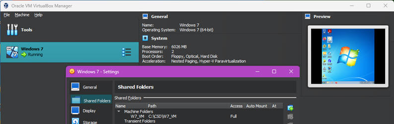 Windows 7 VM