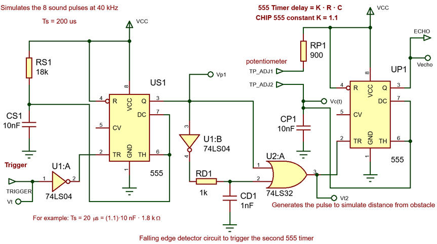 Circuit using a pair of 555